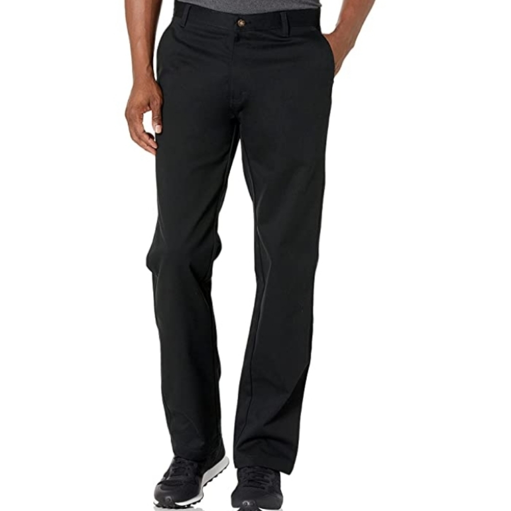 New IZOD Flat Front Straight Leg Approved Schoolwear Black Pant